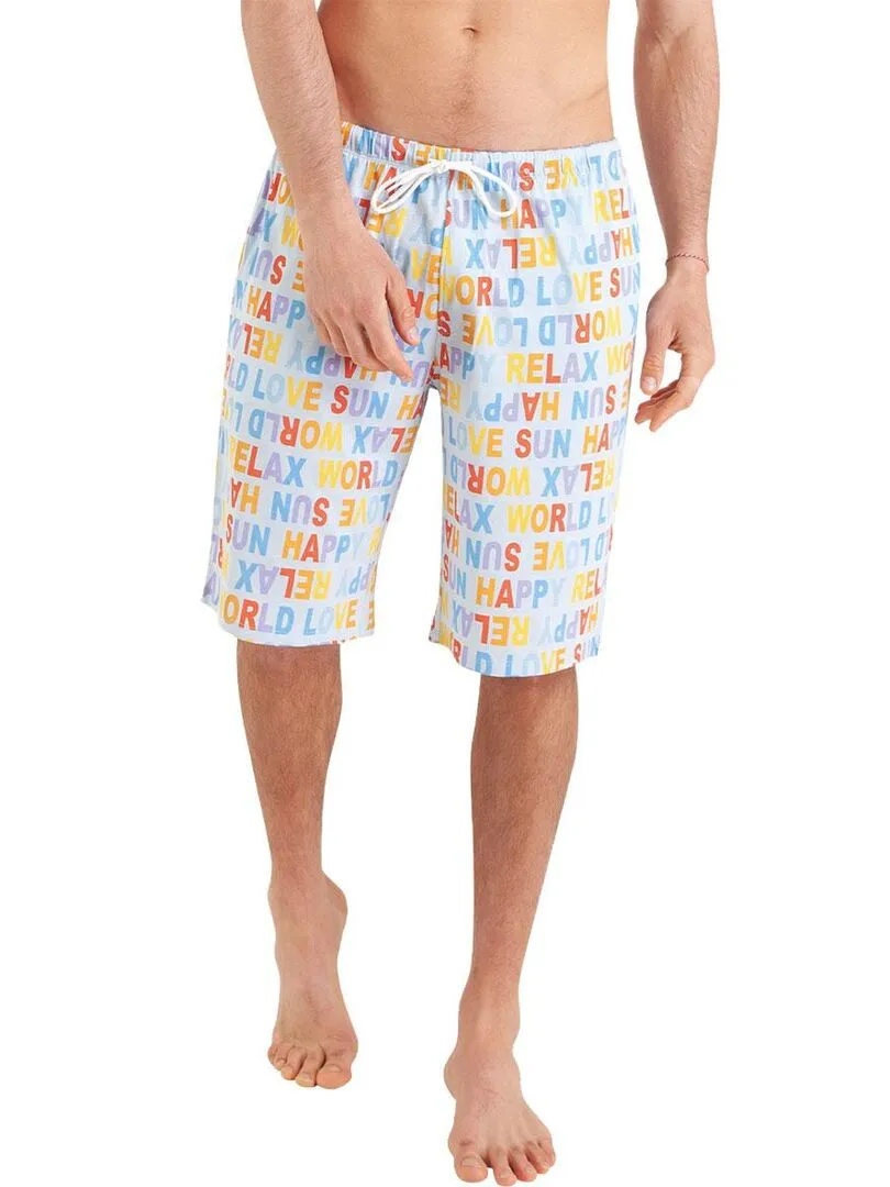 Pyjama court homme Happy Summer - Bleu