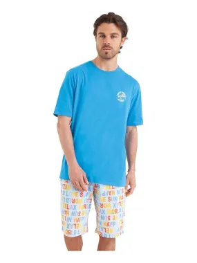 Pyjama court homme Happy Summer - Bleu