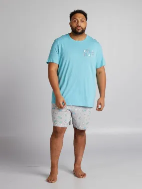 Pyjama court short + t-shirt - 2 pièces - Gris