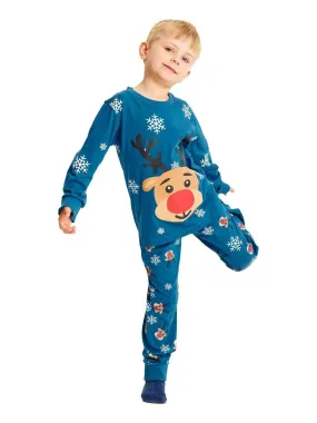 Pyjama de Noël "Tête de Rudolph" junior - 100% coton BIO - Vert