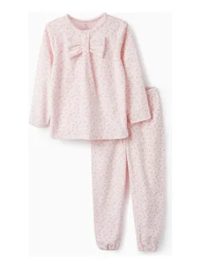 Pyjama en velours avec nœud pour fille   ESSENTIALS LINE - Rose clair