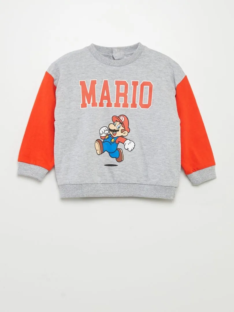 Pyjama long 'Super Mario' - 2 pièces - Gris/rouge