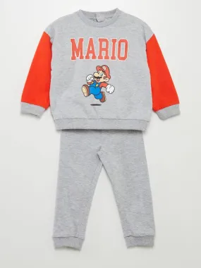 Pyjama long 'Super Mario' - 2 pièces - Gris/rouge