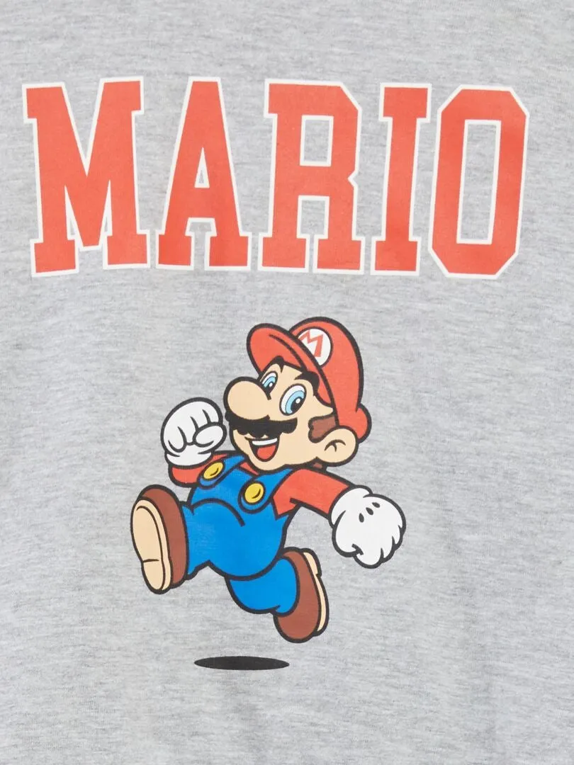 Pyjama long 'Super Mario' - 2 pièces - Gris/rouge