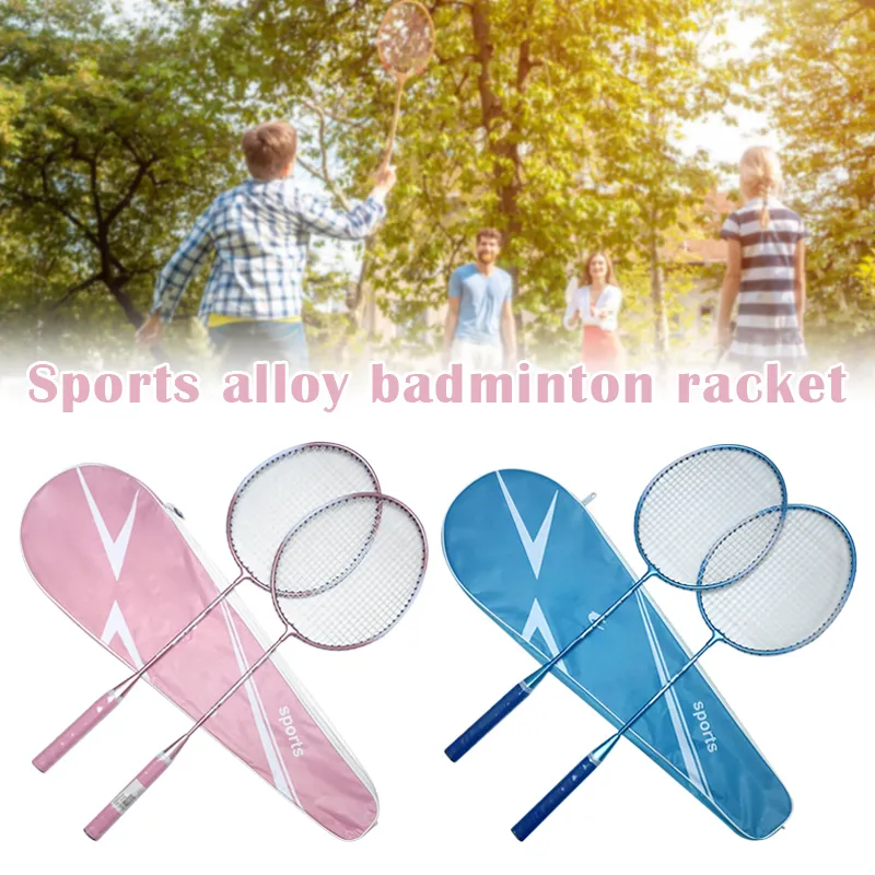 Raquettes de badminton rose ou bleu par 2