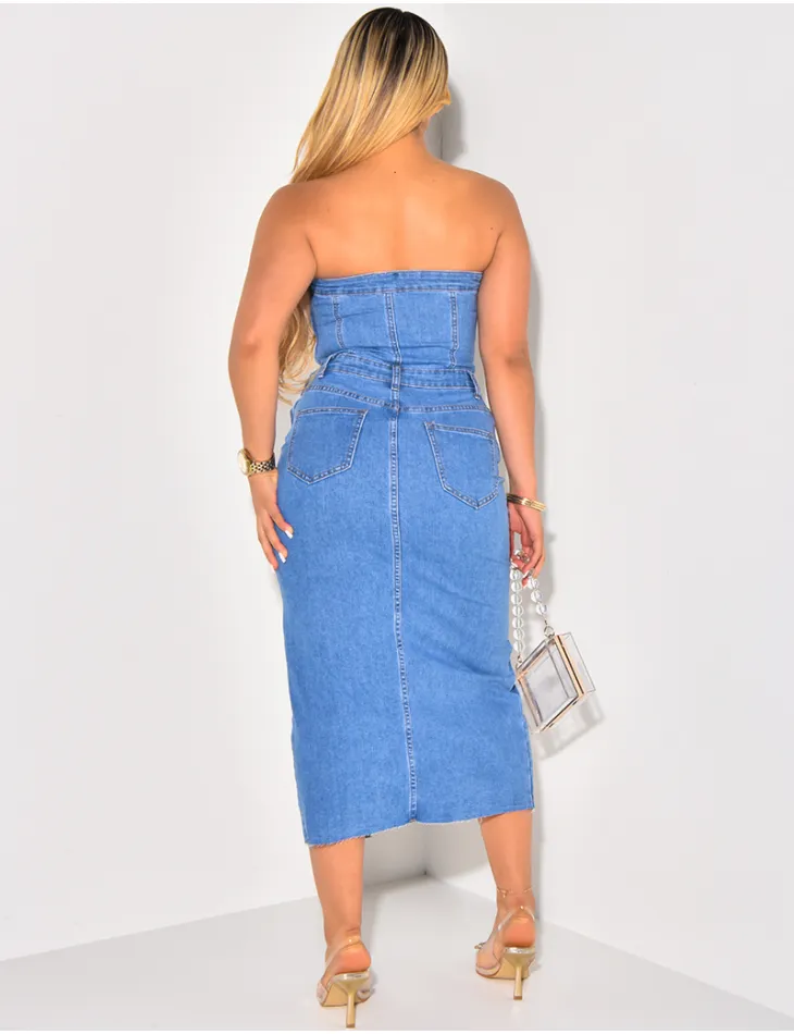 Robe bustier en jeans / 52809 - JEANS INDUSTRY