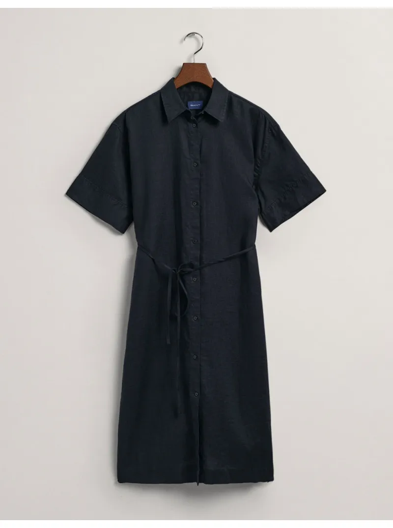 Robe-chemise en lin manches courtes Gant