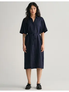 Robe-chemise en lin manches courtes Gant