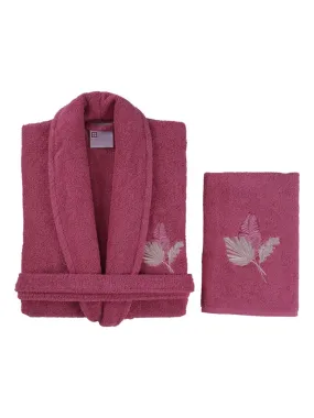 Set Peignoir et serviette femme - Rose fushia