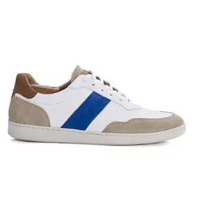 Sneakers cuir homme Blanc beige et bleu Berringa