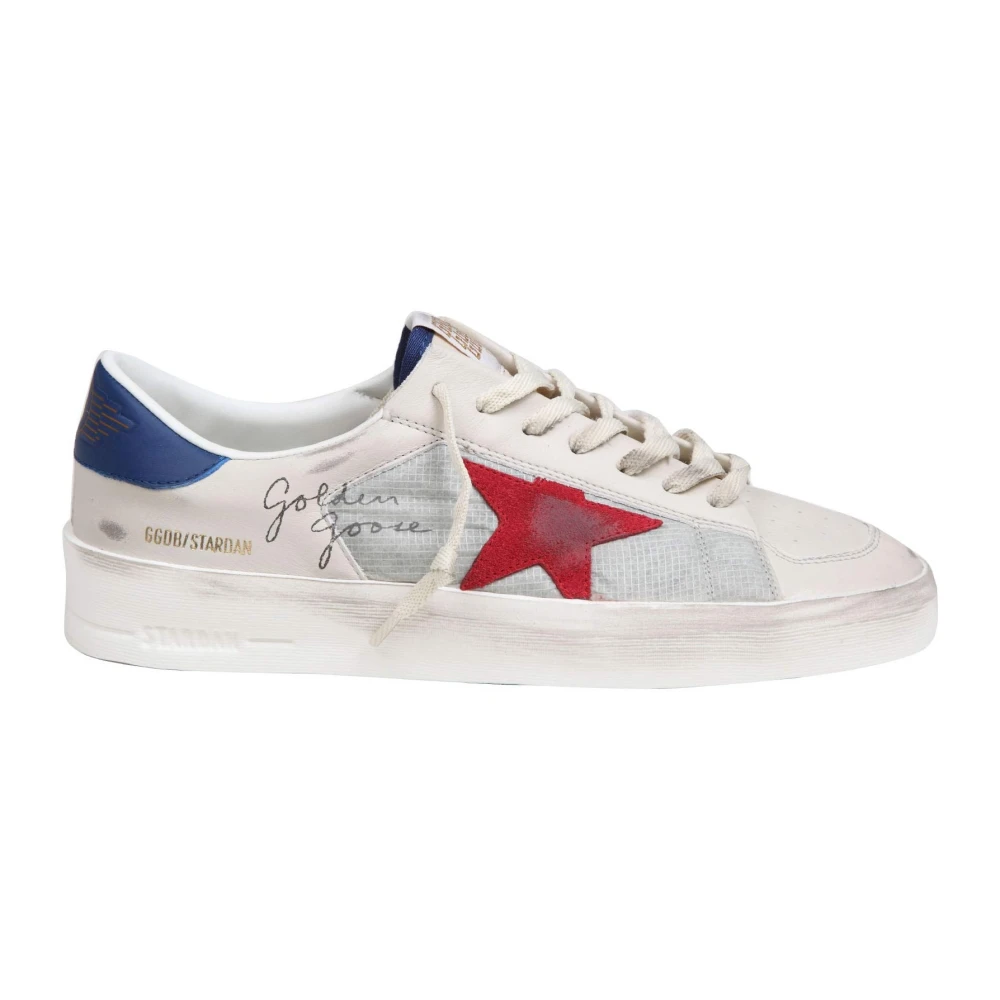 Sneakers Vintage Stardan Cuir Blanc/Bleu/Rouge