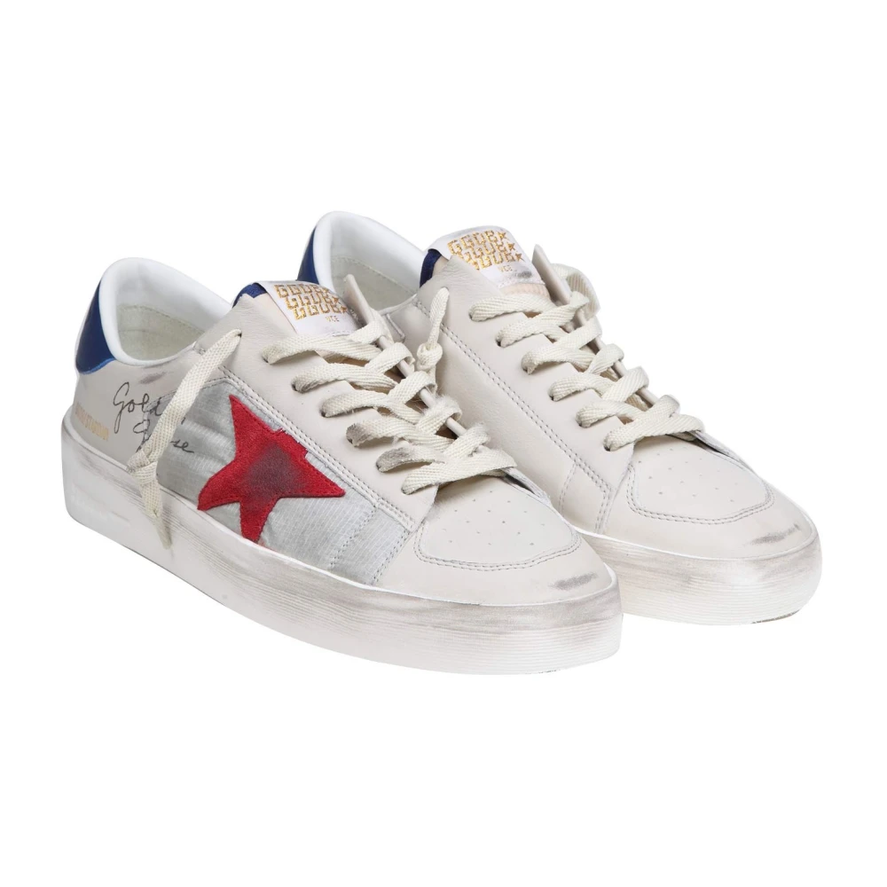 Sneakers Vintage Stardan Cuir Blanc/Bleu/Rouge