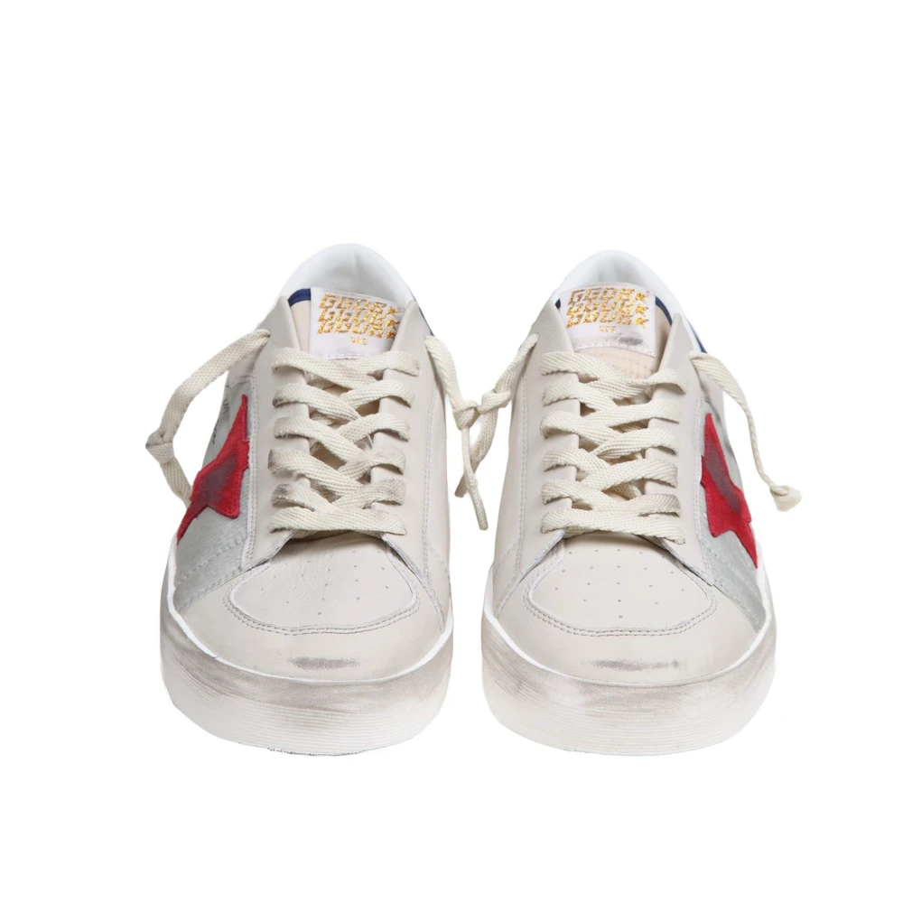 Sneakers Vintage Stardan Cuir Blanc/Bleu/Rouge