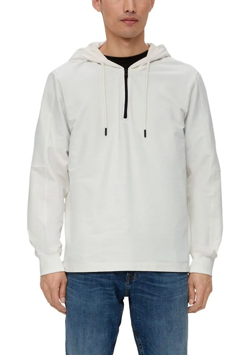 s.Oliver Tall Hoodie avec Zip, blanc cassé