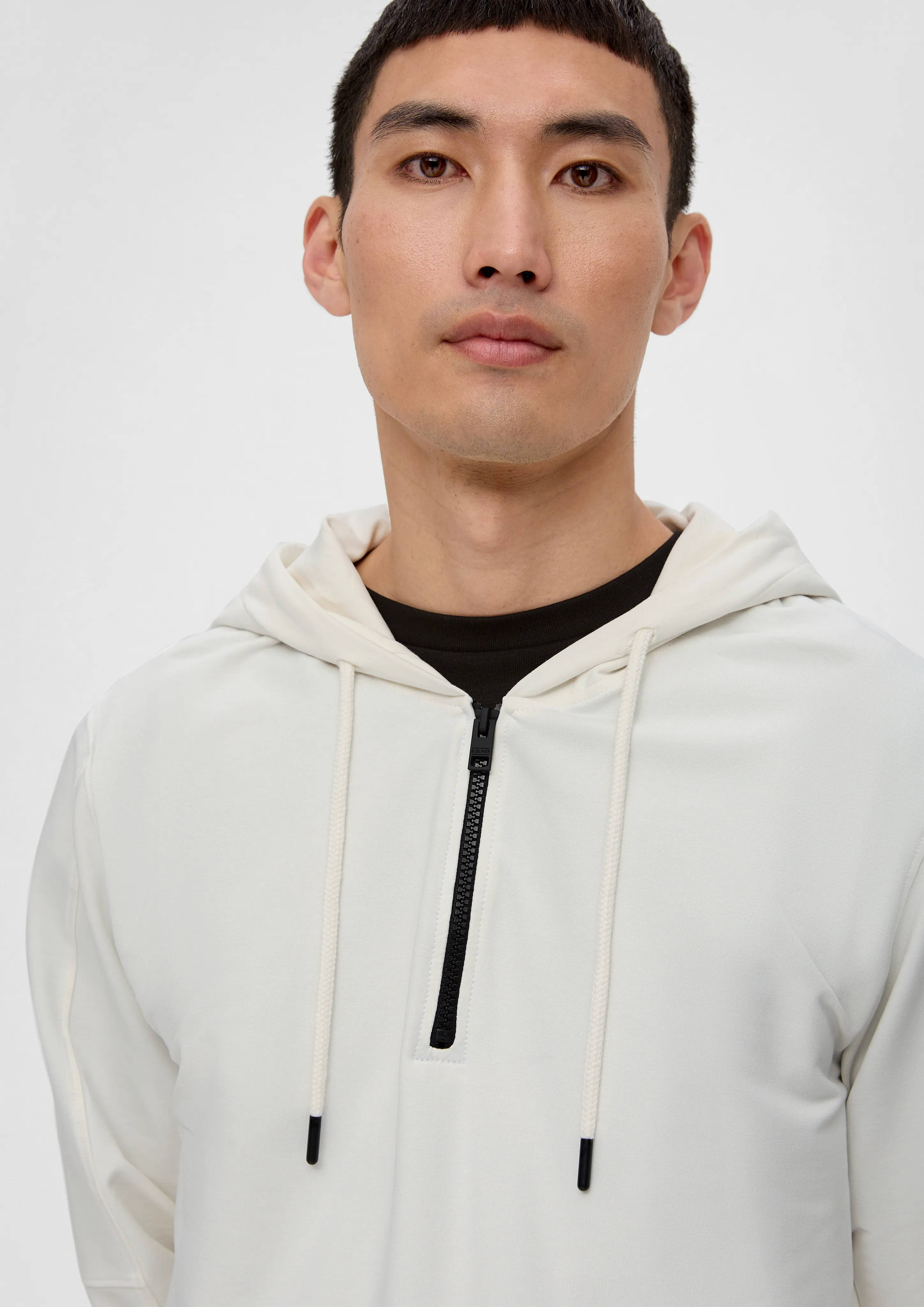 s.Oliver Tall Hoodie avec Zip, blanc cassé