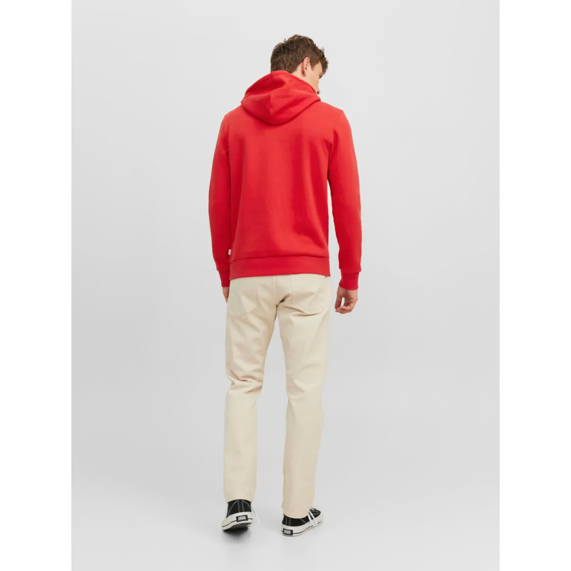 Sweat à capuche Standard Fit Manches longues Rouge foncé Jack & Jones - Pull / Gilet / Sweatshirt Homme sur MenCor