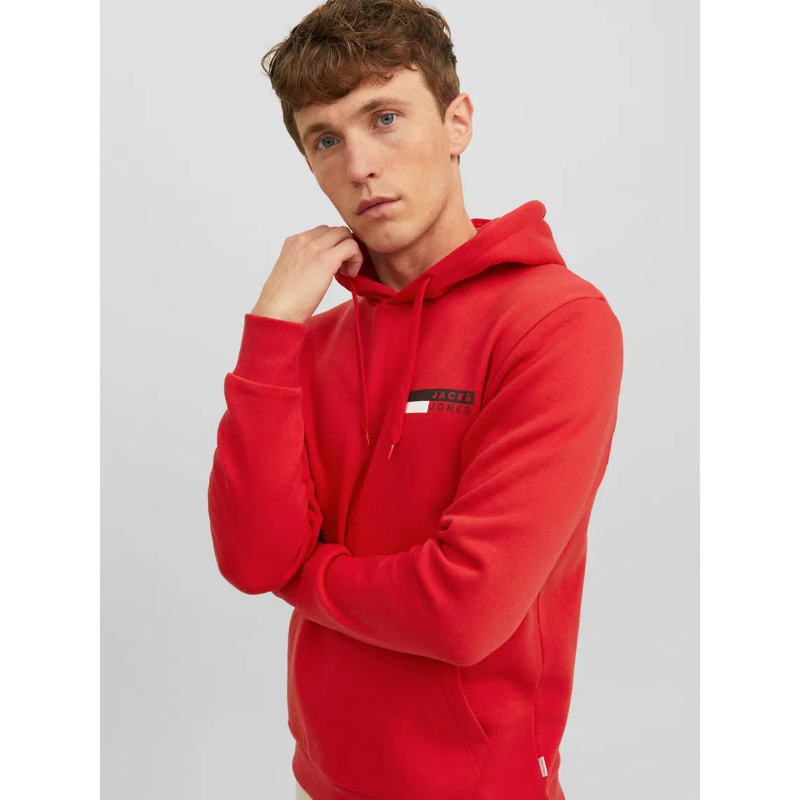 Sweat à capuche Standard Fit Manches longues Rouge foncé Jack & Jones - Pull / Gilet / Sweatshirt Homme sur MenCor