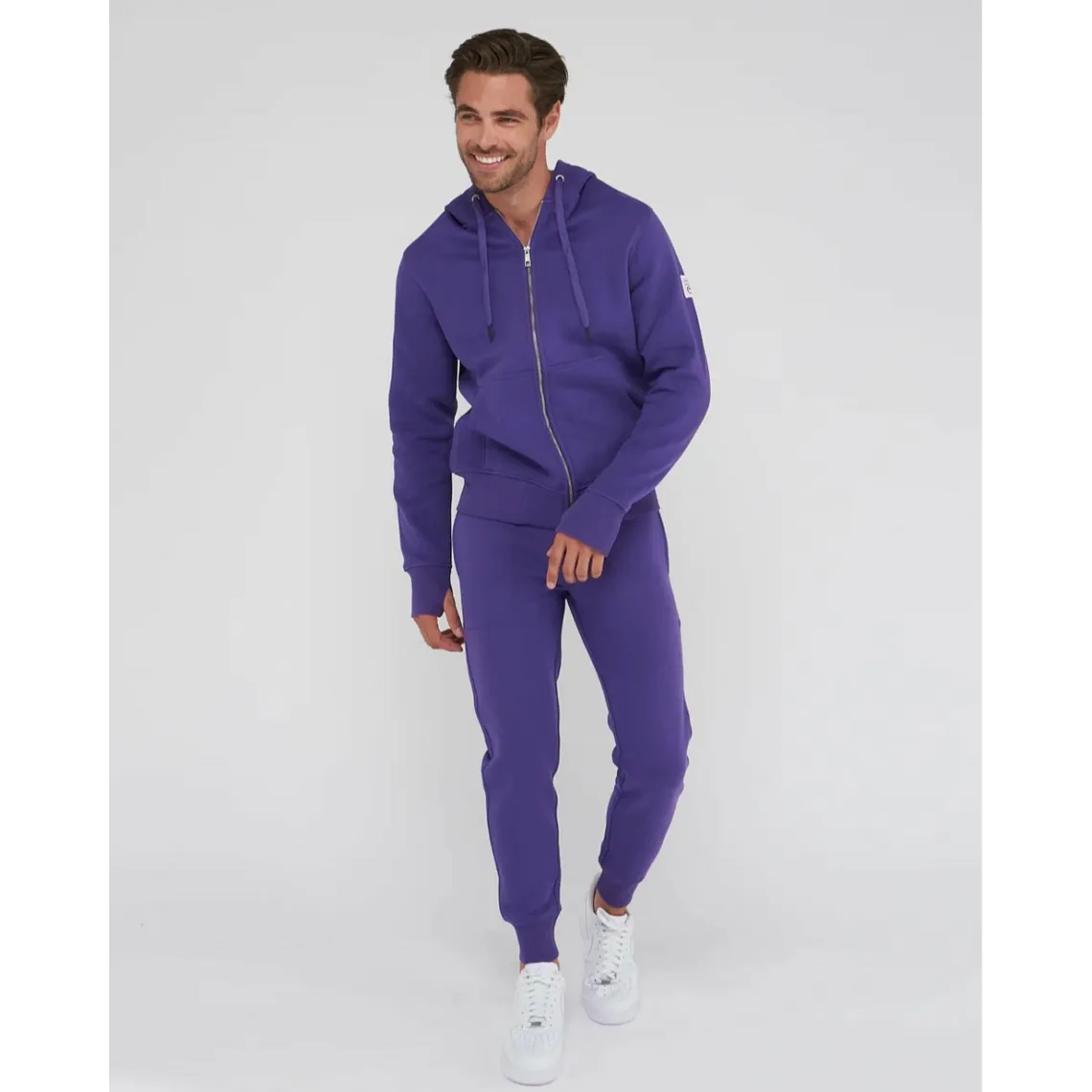 Sweat zippé à capuches classique violet en coton Compagnie de Californie - Pull / Gilet / Sweatshirt Homme sur Men