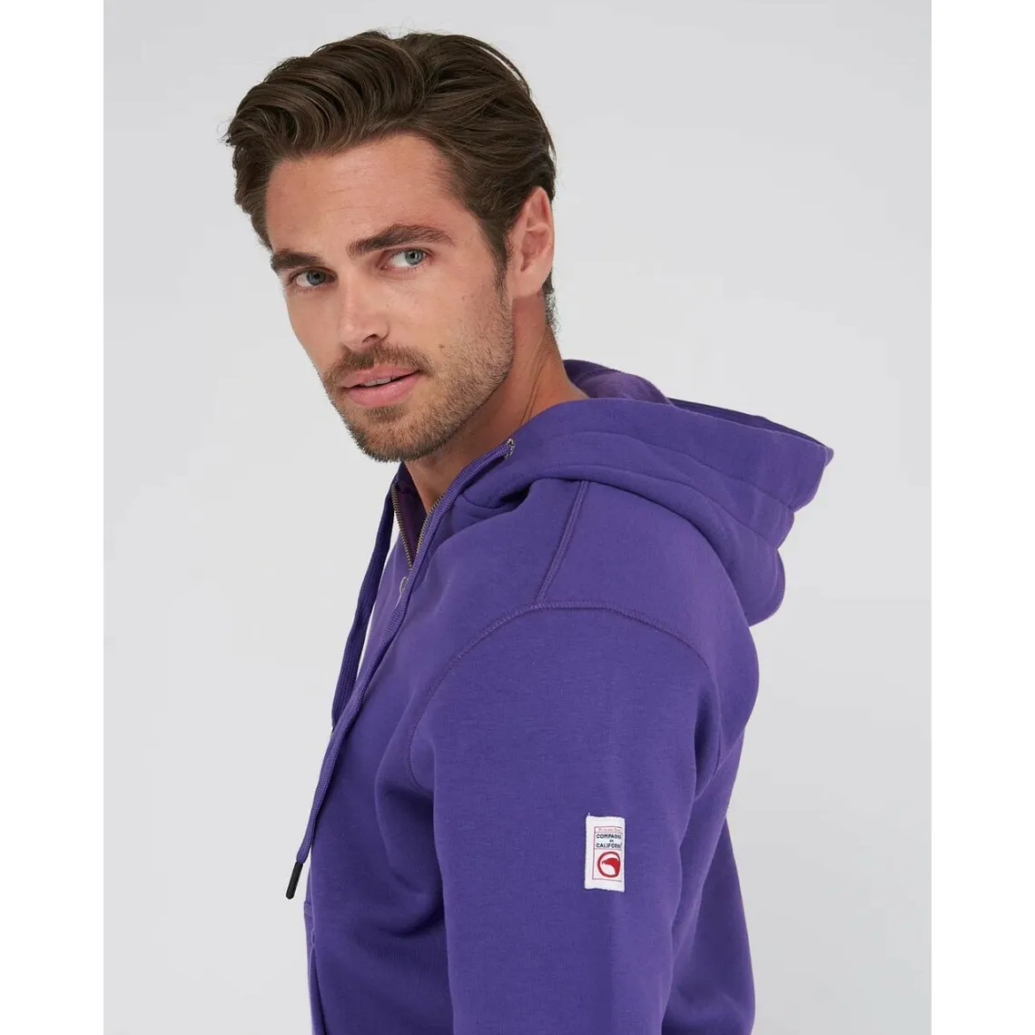 Sweat zippé à capuches classique violet en coton Compagnie de Californie - Pull / Gilet / Sweatshirt Homme sur Men