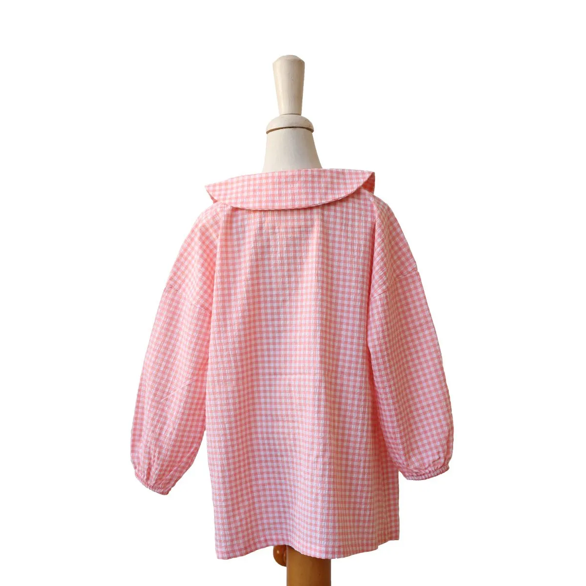 Tablier blouse enfant vichy rose