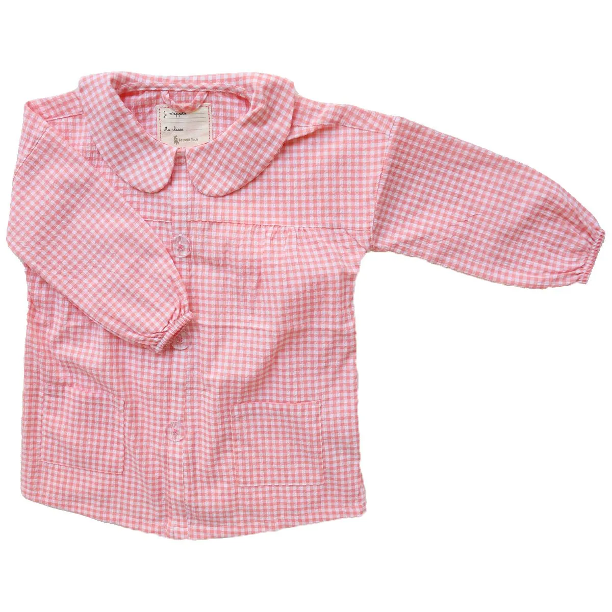 Tablier blouse enfant vichy rose