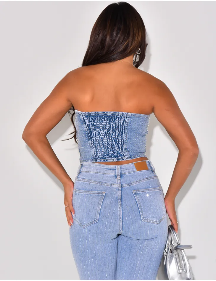 Top bustier à strass / 56079 - JEANS INDUSTRY