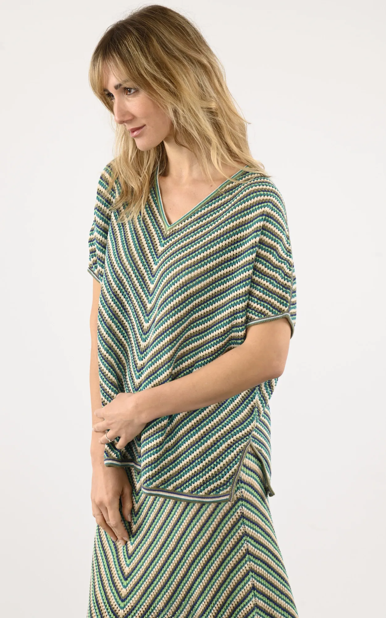 Top oversize Lira crochet vert Notshy - La Canadienne - Hauts / Chemises Textile Vert