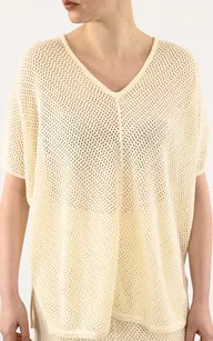 Top oversize Lira crochet écru Notshy - La Canadienne - Hauts / Chemises Textile Ecru