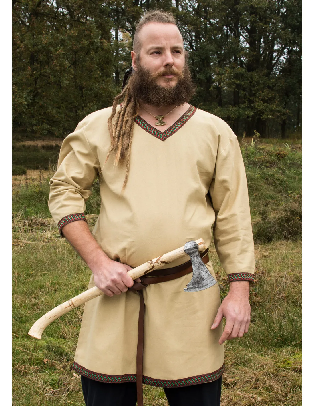 Tunique en coton viking, beige ⚔️ Boutique Épées