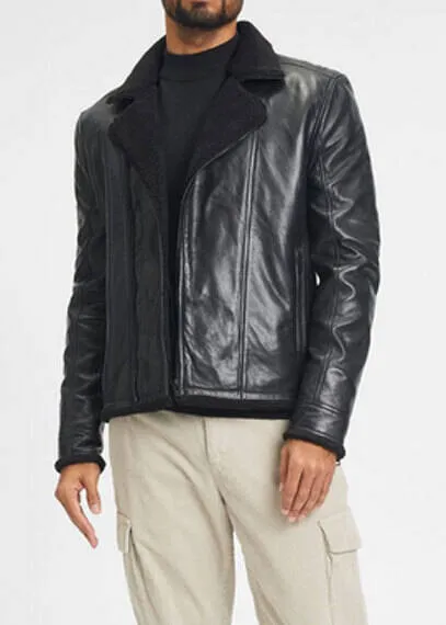 Veste cuir homme noir style biker