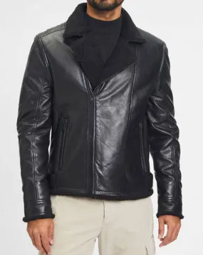 Veste cuir homme noir style biker