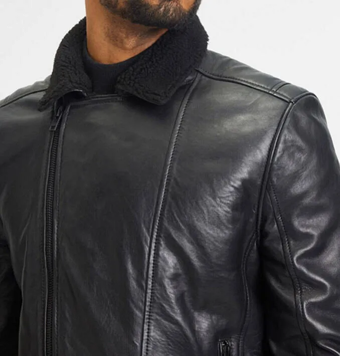 Veste cuir homme noir style biker