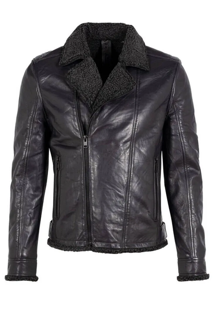 Veste cuir homme noir style biker