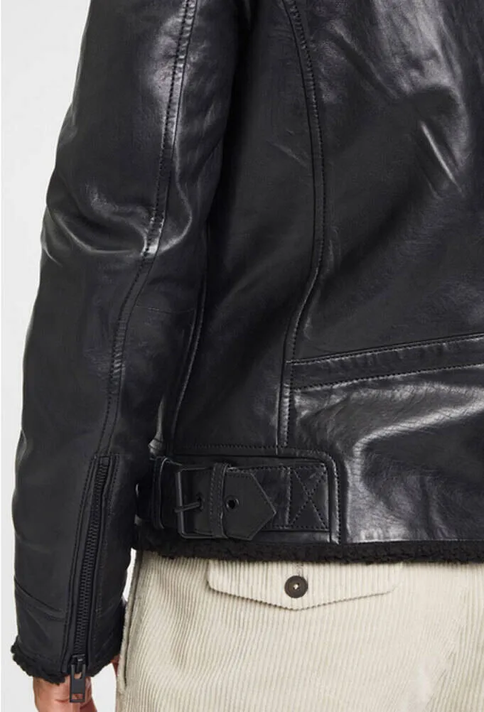 Veste cuir homme noir style biker