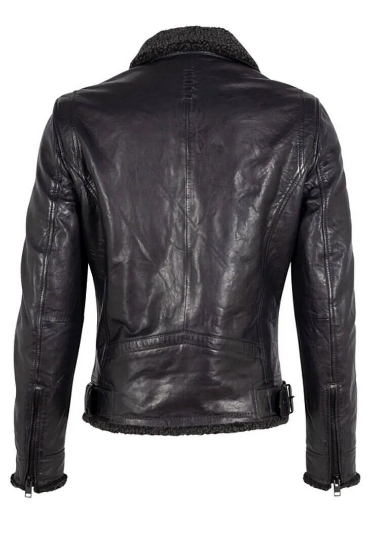 Veste cuir homme noir style biker