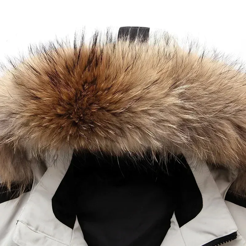 Veste d'hiver parka pour hommes avec capuche en fourrure et plusieurs 