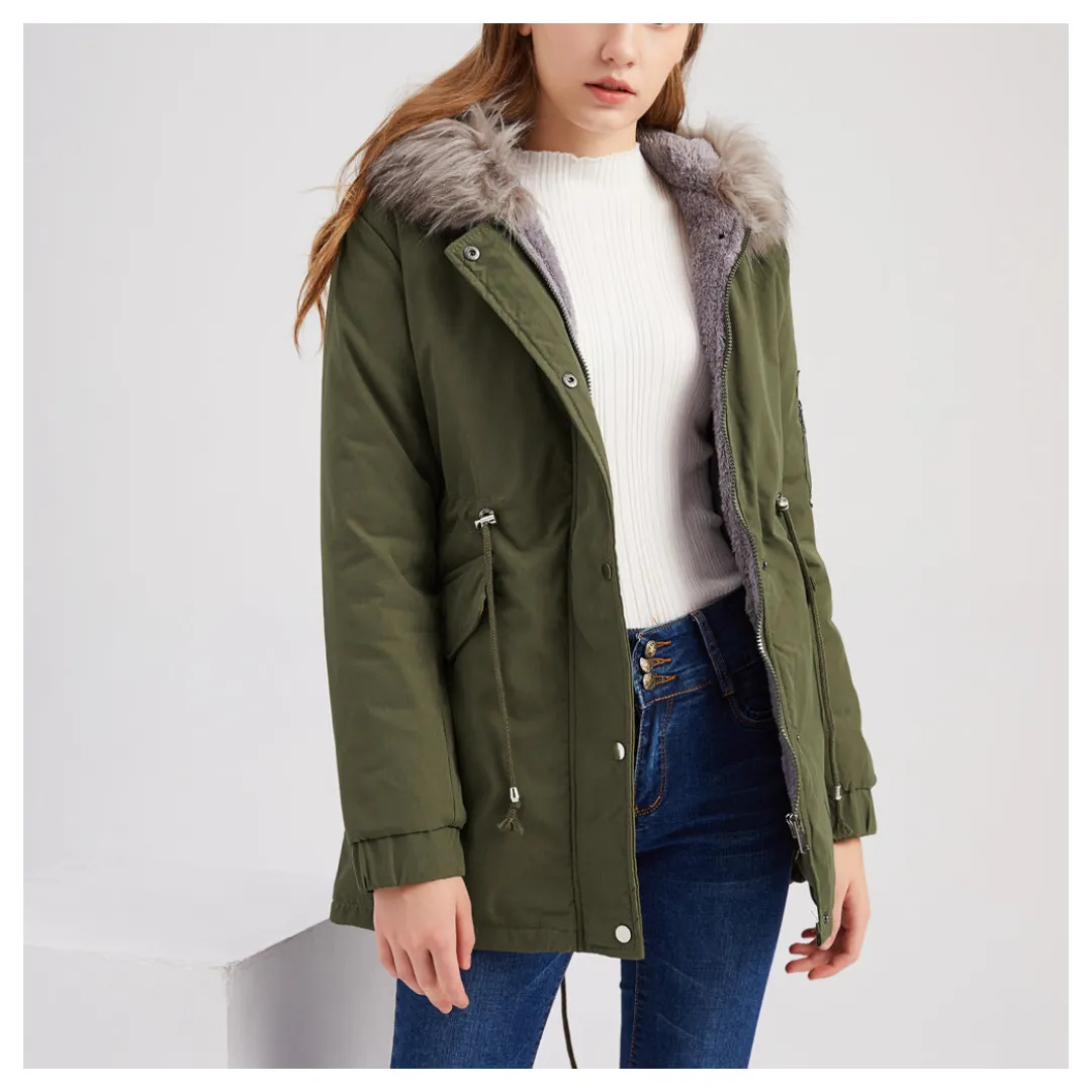 Veste Parka Hivernale Chaude Pour Femme | Capuche