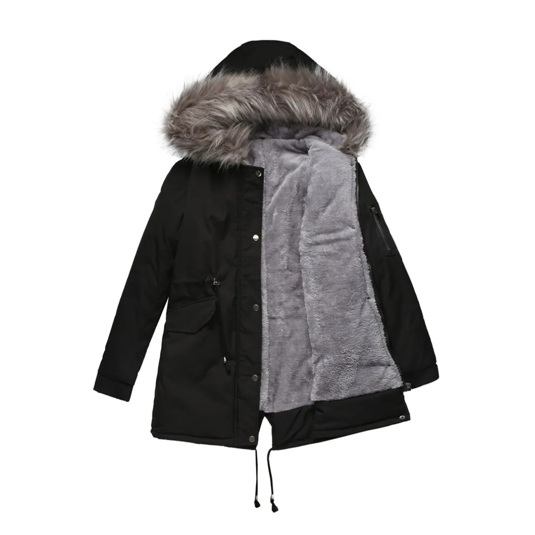 Veste Parka Hivernale Chaude Pour Femme | Capuche