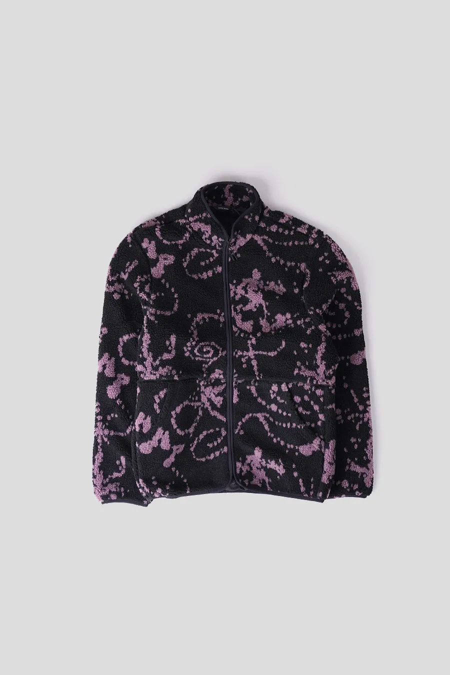 VESTE PRINT FLEECE VIOLETTE ET NOIRE