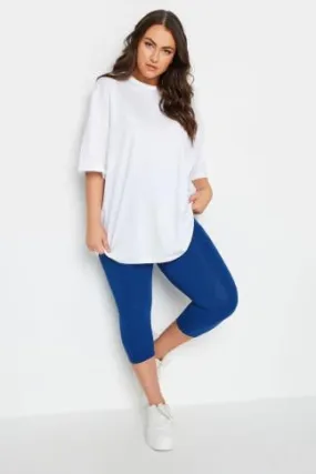 YOURS - Legging Pantacourt Bleu Roi en Jersey